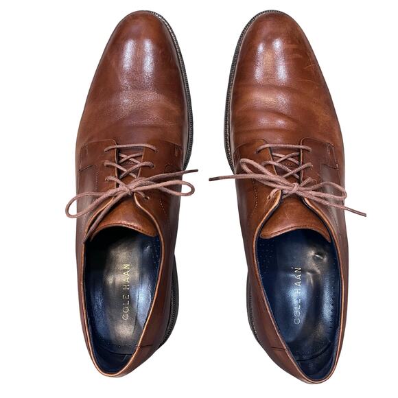 Cole Haan Hartsfield Plain Toe Leather Oxford Dress Shoes C26973 Tan 11.5M - Picture 2 of 7
